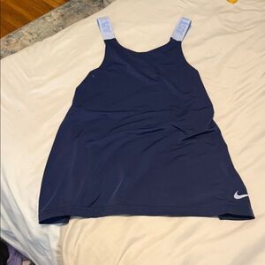 Nike Women's Dark Blue Tank Top with Light Blue Straps